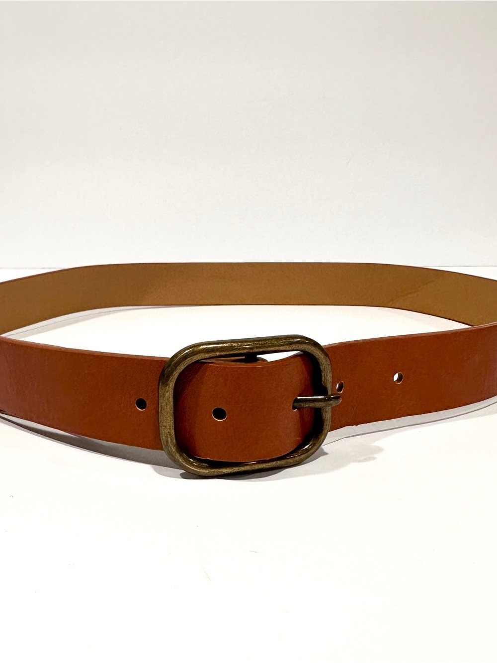 GAP Camel/Tan Synthetic Leather Belt with Gold Buckle